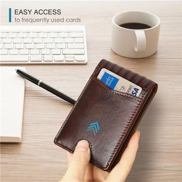 Full Grain Leather Wallets for Men,Bifold Wallets for Men,Mens Leather Wallets - Picture 4 of 6